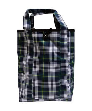  傘生地を使用した撥水トートバッグTALL グリーンチェック SR185