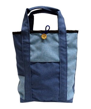 傘生地を使用した撥水トートバッグTALL 青シャンブレー SR204