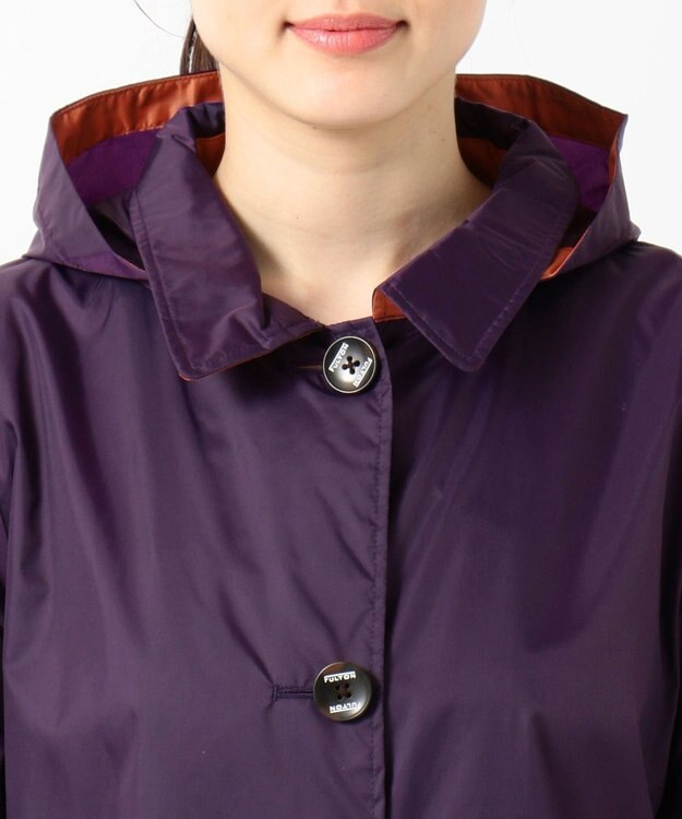 MOONBAT FULTON トレンチシングルレインコート ダークパープル