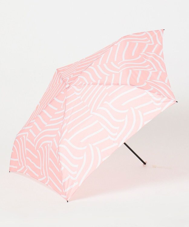 MOONBAT 【超軽量】estaa 折りたたみ傘 90g UV ナミストライプ 簡単開閉 ピーチ