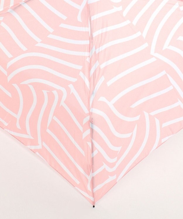 MOONBAT 【超軽量】estaa 折りたたみ傘 90g UV ナミストライプ 簡単開閉 ピーチ