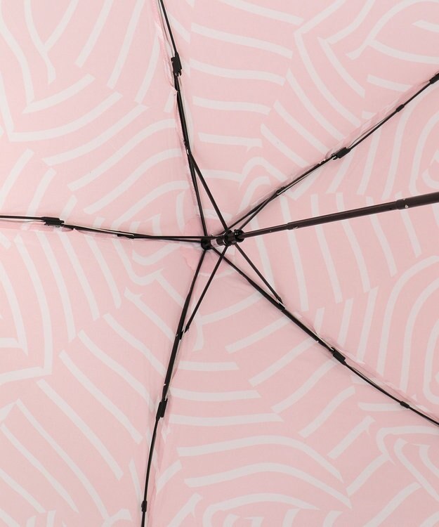 MOONBAT 【超軽量】estaa 折りたたみ傘 90g UV ナミストライプ 簡単開閉 ピーチ