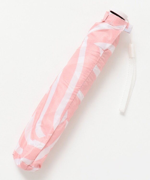 MOONBAT 【超軽量】estaa 折りたたみ傘 90g UV ナミストライプ 簡単開閉 ピーチ