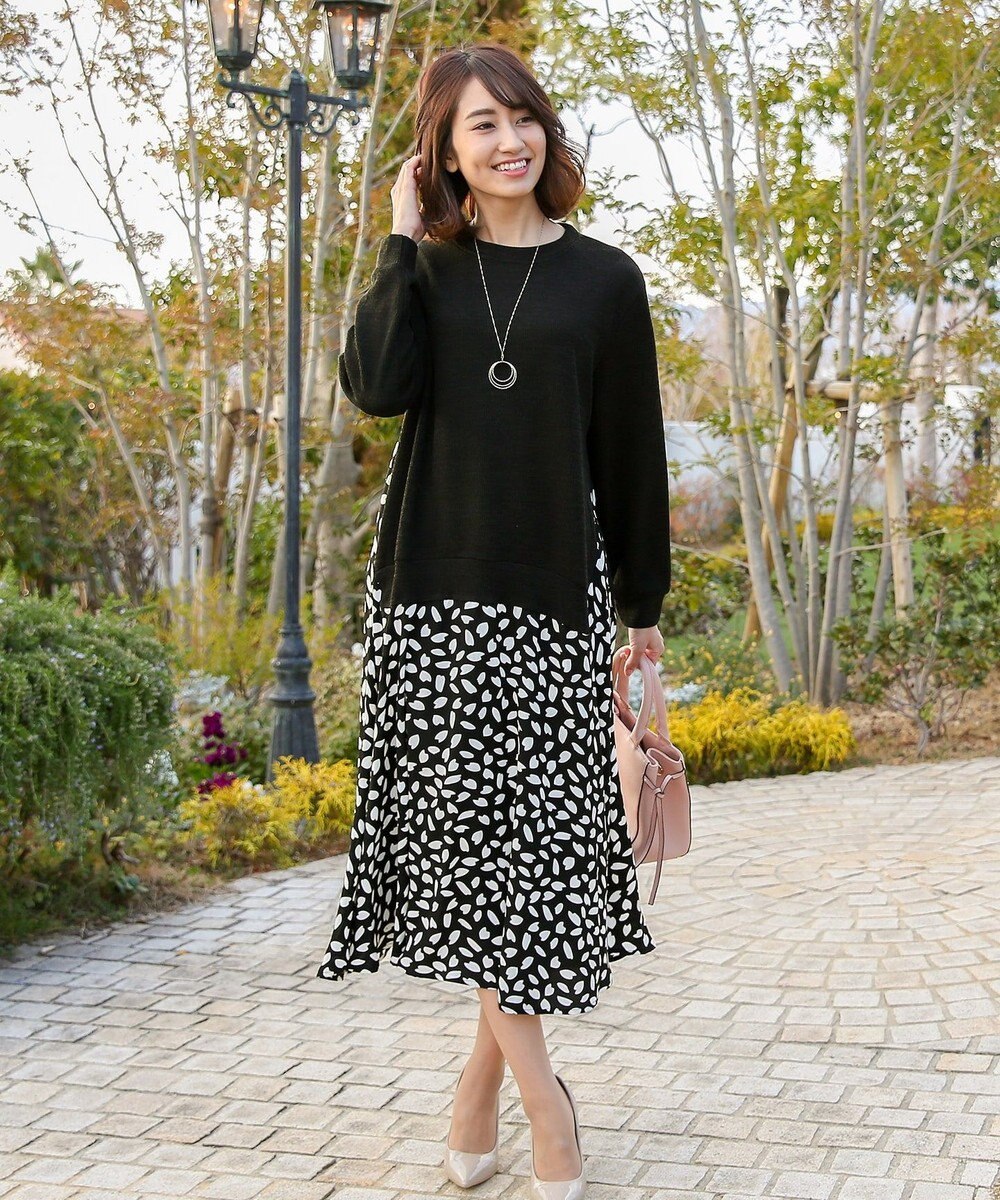 花びらプリント ニットソードッキングワンピース Tiaclasse ファッション通販 公式通販 オンワード クローゼット