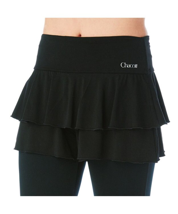 Chacott ティアードショートパンツ ブラック