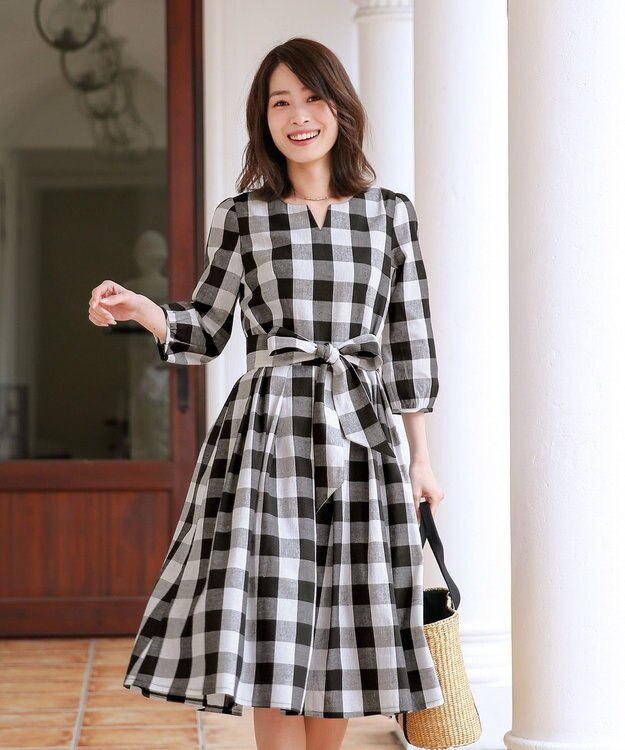 洗える 爽やかブロックチェック柄ワンピース Tiaclasse ファッション通販 公式通販 オンワード クローゼット