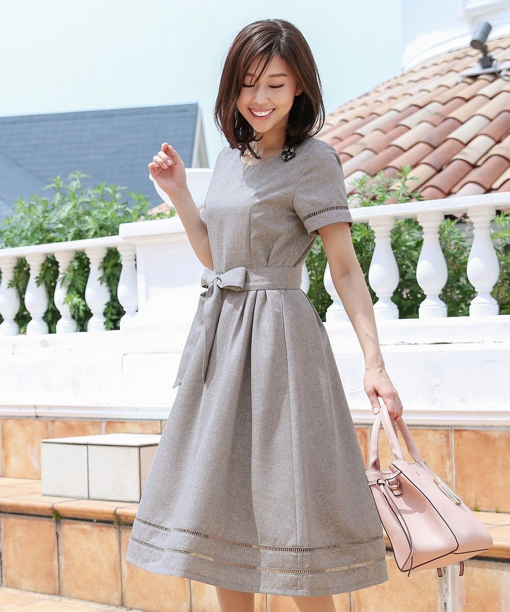 洗える 発色がきれいな麻調ハシゴレースワンピース Tiaclasse ファッション通販 公式通販 オンワード クローゼット