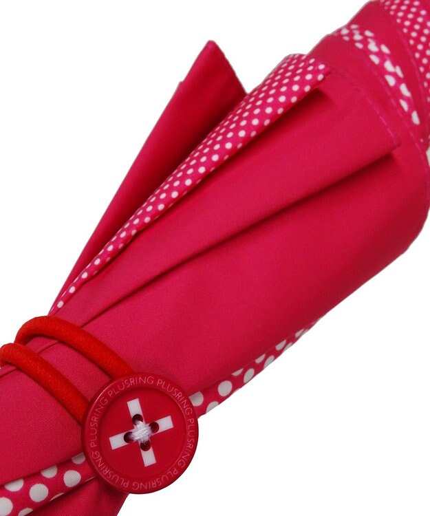 +RING レディース向け プラスリング 長傘60cm PNK-DOT T715 ピンク