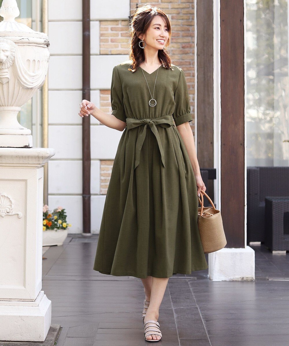 【洗える】大人上品なバックツイストワンピース