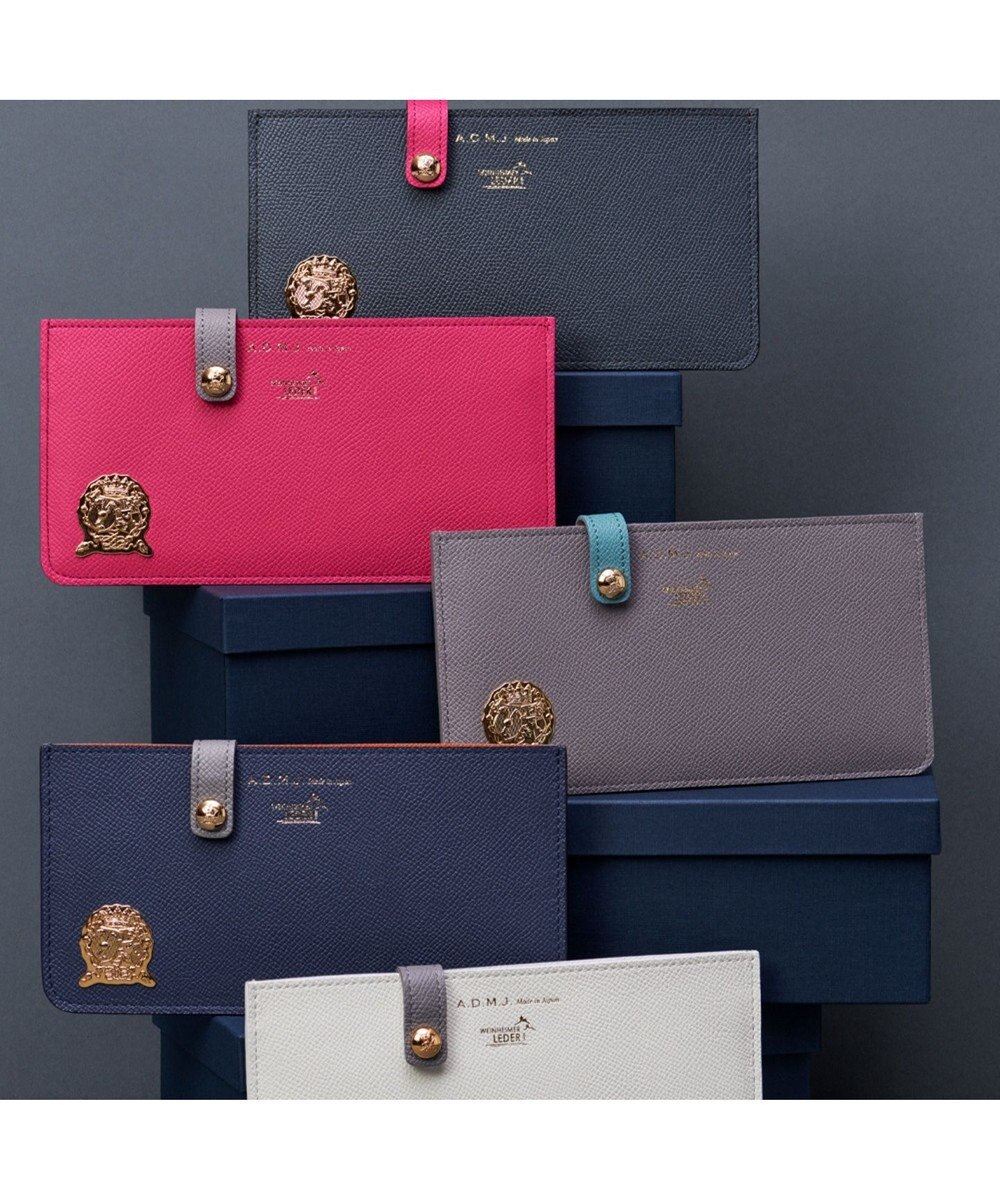 子牛革 バイカラー スリムウォレット A D M J ファッション通販 公式通販 オンワード クローゼット