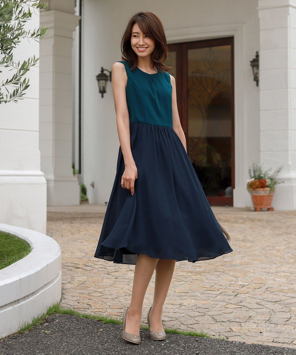 【洗える】ちょっとしたお呼ばれにも活躍するシフォンレイヤードワンピース
