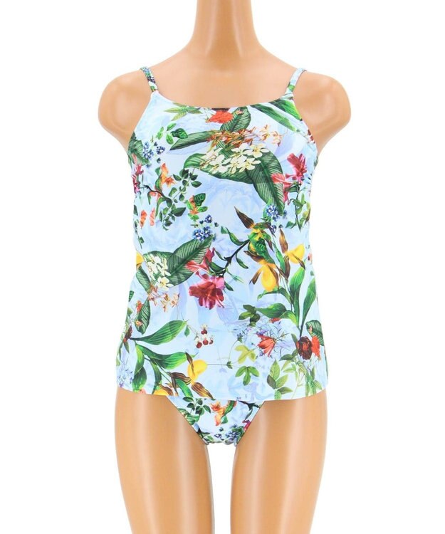 San-ai Resort（三愛水着楽園） 【SALE】【Coral veil】Botanical Garden ショルダードレス 3点セット水着 9号/11号 ブルー