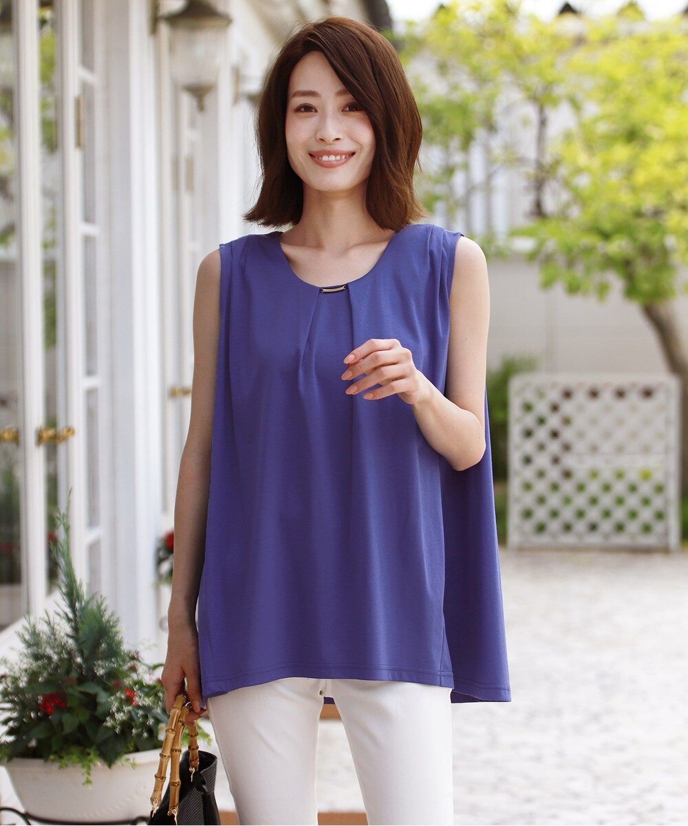 【洗える】アクセいらずの綿シルケットフレアトップス