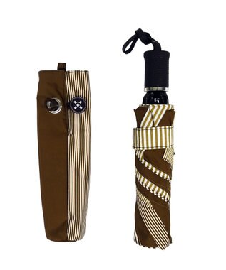 +RING 【UVカット90%以上】【数量限定】 UNISEX 折傘 55cm BRN-STP T737 ブラウン