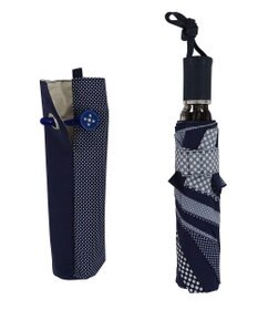 +RING レディース向け プラスリング 簡単開閉式折傘55cm NVY-DOT T744