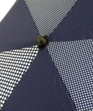 +RING レディース向け プラスリング 簡単開閉式折傘55cm NVY-DOT T744 紺
