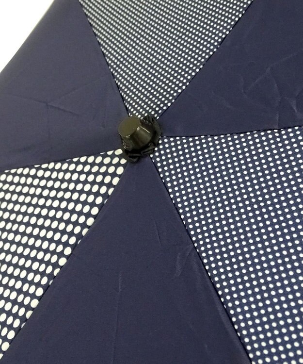 +RING レディース向け プラスリング 簡単開閉式折傘55cm NVY-DOT T744 紺