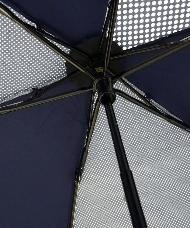 +RING レディース向け プラスリング 簡単開閉式折傘55cm NVY-DOT T744 紺