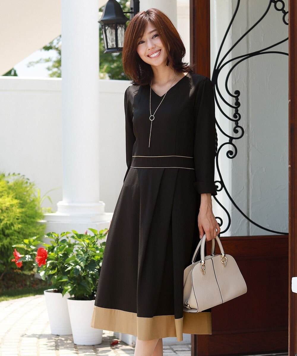 洗える スタイルupも叶う 配色切替パイピングワンピース Tiaclasseファッション通販 公式通販 オンワード クローゼット
