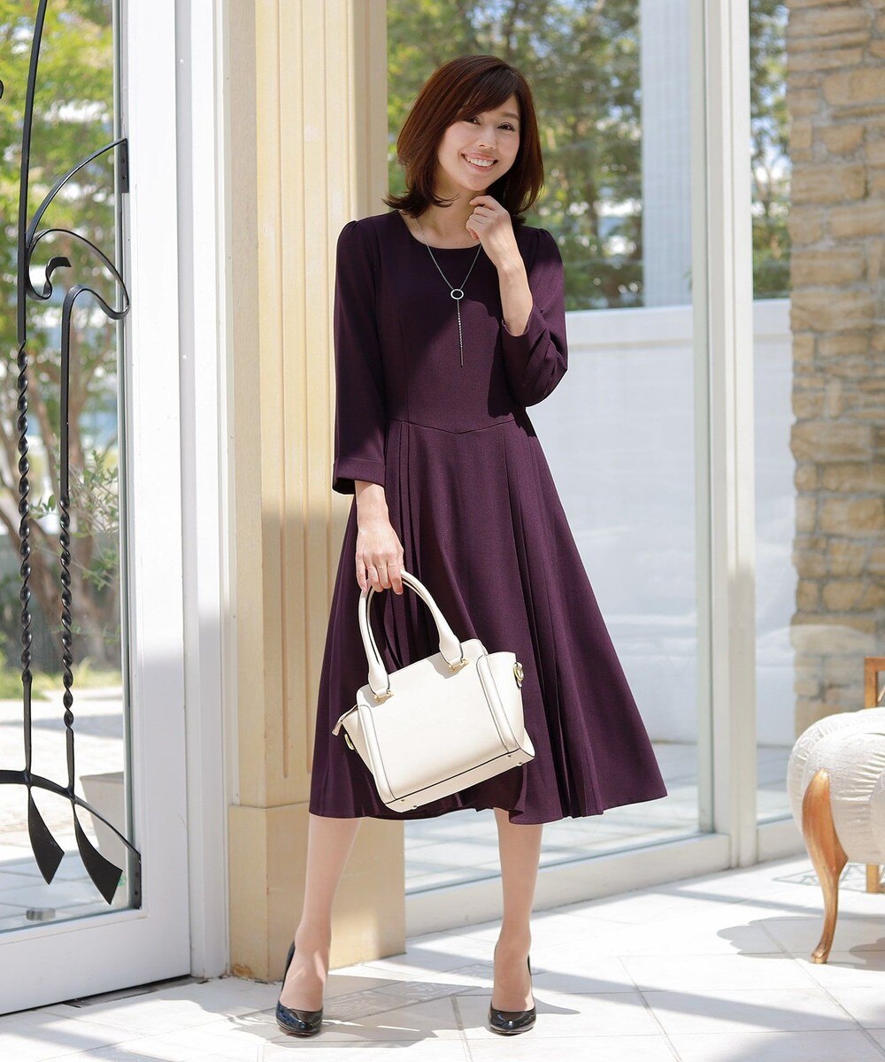 【洗える】1枚で着映えするタックプリーツワンピース