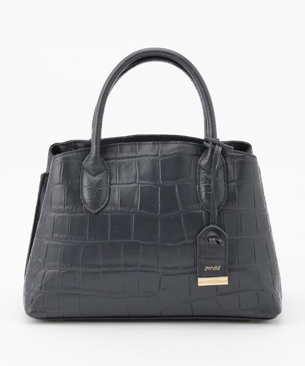 UNBILLION perche やぎ革ユーティリティトートバッグS クロコネイビー