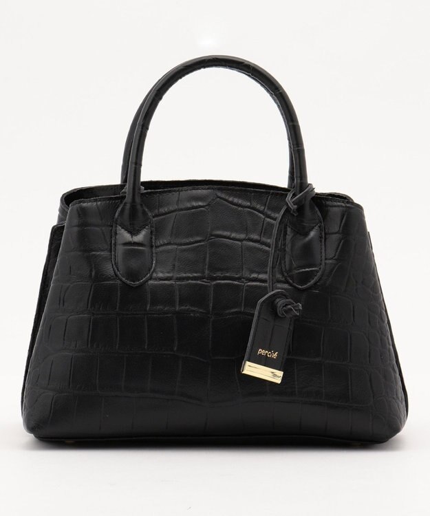 UNBILLION perche やぎ革ユーティリティトートバッグS クロコブラック