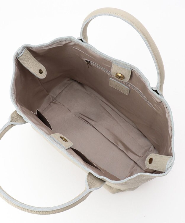 UNBILLION ペルケ perche / 牛革ドット刺繍トートバッグ ライトグレー