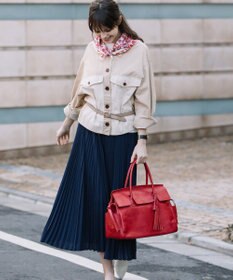 UNBILLION 【テレビ ドラマ着用アイテム】perche 姫路オイルレザーフラップ付きトートバッグ