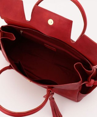 UNBILLION 【テレビ ドラマ着用アイテム】perche 姫路オイルレザーフラップ付きトートバッグ レッド