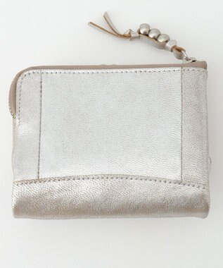 UNBILLION perche エアリーゴート外がま口2つ折り財布 シルバー