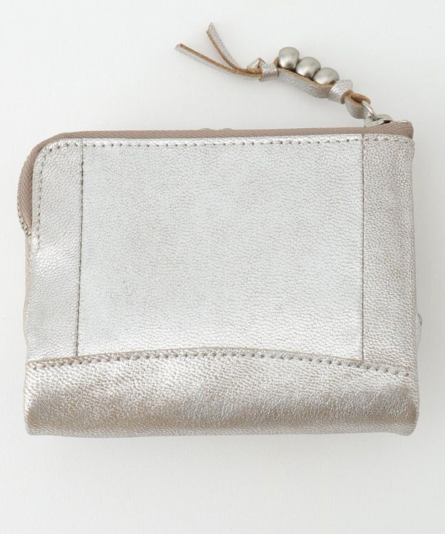 UNBILLION perche エアリーゴート外がま口2つ折り財布 シルバー