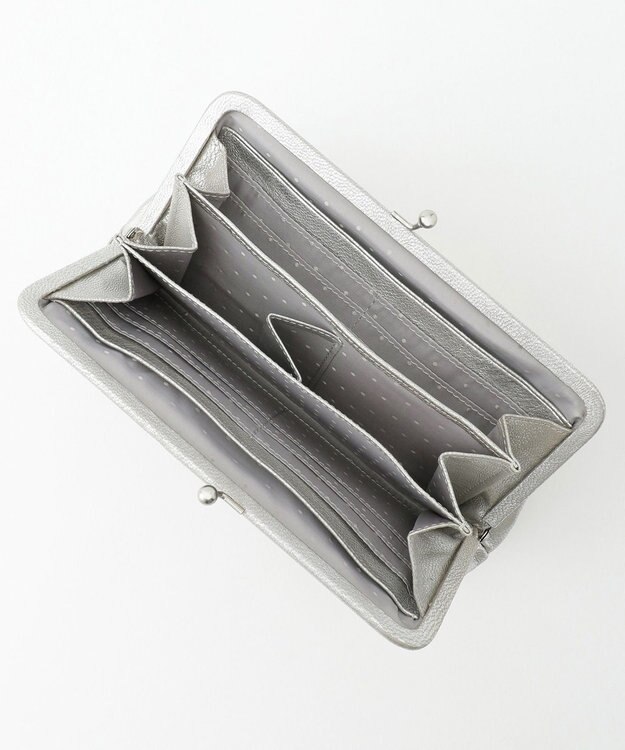 UNBILLION perche エアリーゴートがま口長財布 シルバー