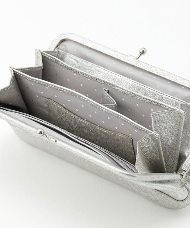 UNBILLION perche エアリーゴートがま口長財布 シルバー