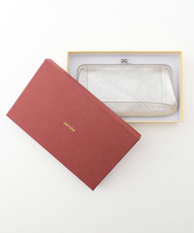 UNBILLION perche エアリーゴートがま口長財布 シルバー