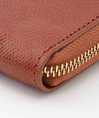 UNBILLION perche 姫路レザー型押しラウンドファスナー長財布 ブラウン