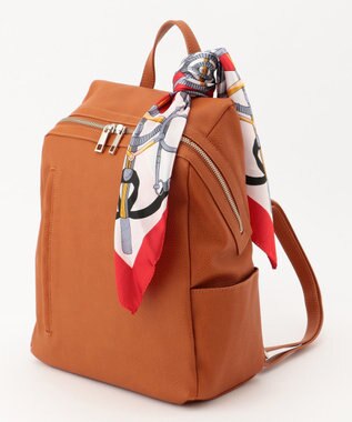 UNBILLION 【テレビ ドラマ着用アイテム】cachecache スカーフ付きファスナーリュック キャメル