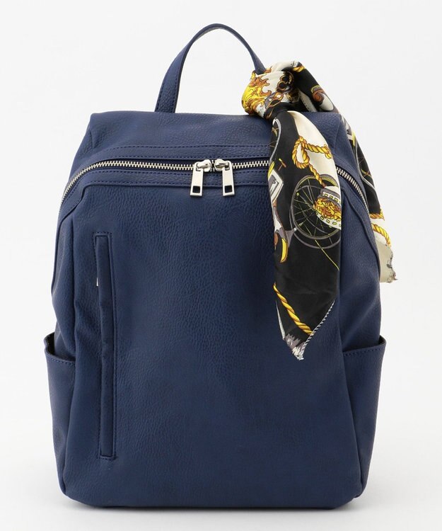 UNBILLION 【テレビ ドラマ着用アイテム】cachecache スカーフ付きファスナーリュック ダークネイビー