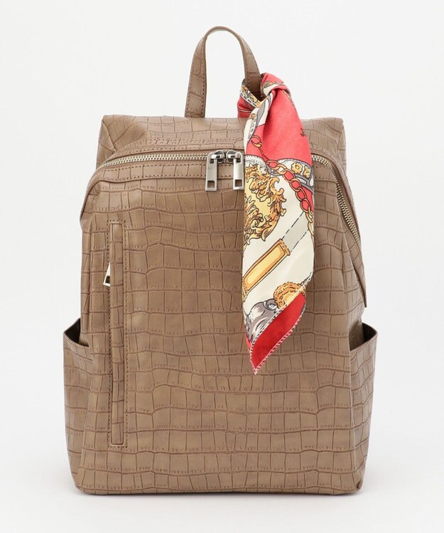 UNBILLION 【テレビ ドラマ着用アイテム】cachecache スカーフ付きファスナーリュック クロコオーク