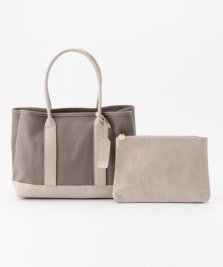 UNBILLION cachecache パーテーションキャンバストートバッグL グレー