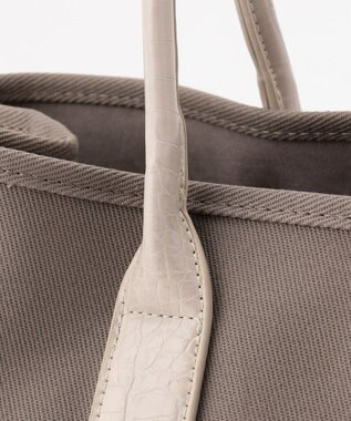 UNBILLION cachecache パーテーションキャンバストートバッグL グレー