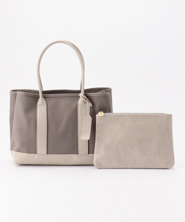 UNBILLION cachecache パーテーションキャンバストートバッグL グレー