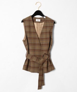 ベルト付チェックベスト Grace Continental ファッション通販 公式通販 オンワード クローゼット