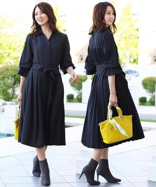 洗える 後ろ姿で魅せる バックプリーツシャツワンピース Tiaclasse ファッション通販 公式通販 オンワード クローゼット