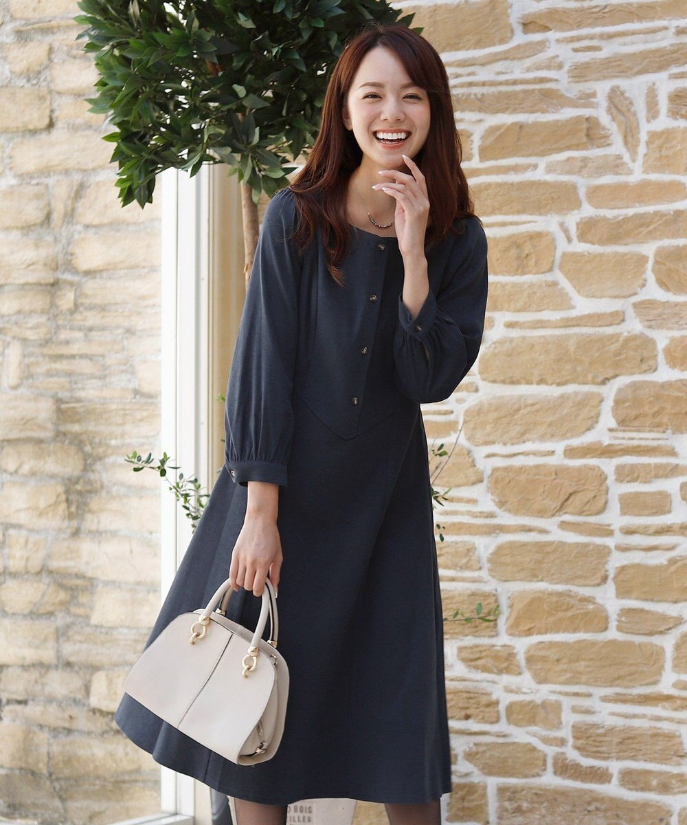 洗える 大人可愛いスエード調ボタンアップワンピース Tiaclasse ファッション通販 公式通販 オンワード クローゼット