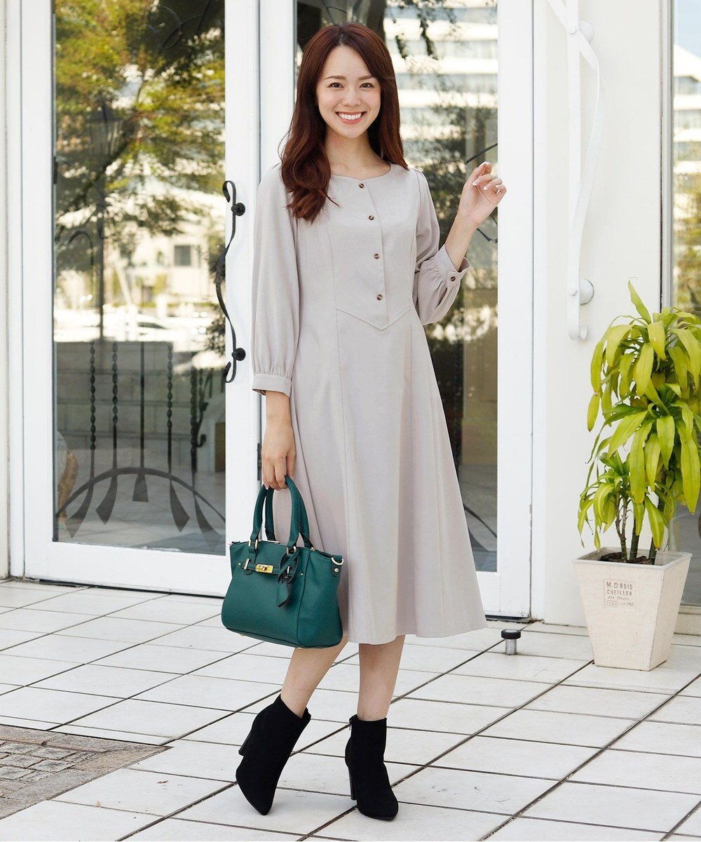 洗える 大人可愛いスエード調ボタンアップワンピース Tiaclasse ファッション通販 公式通販 オンワード クローゼット