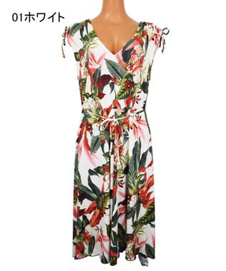 San-ai Resort（三愛水着楽園） 【SALE】【Coral veil】Lily Garden ショルダードレス3点セット水着 9号/11号 ホワイト