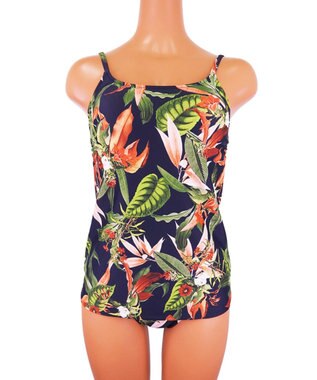 San-ai Resort（三愛水着楽園） 【SALE】【Coral veil】Lily Garden ショルダードレス3点セット水着 9号/11号 ネイビー
