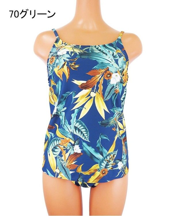 San-ai Resort（三愛水着楽園） 【SALE】【Coral veil】Lily Garden ショルダードレス3点セット水着 9号/11号 グリーン