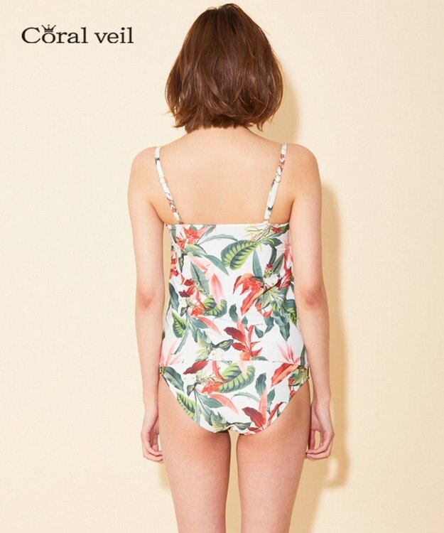 San-ai Resort（三愛水着楽園） 【SALE】【Coral veil】Lily Garden ショルダードレス3点セット水着 9号/11号 ホワイト