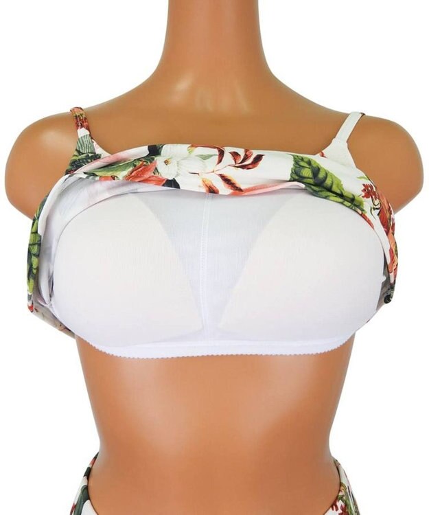 San-ai Resort（三愛水着楽園） 【SALE】【Coral veil】Lily Garden ショルダードレス3点セット水着 9号/11号 ホワイト